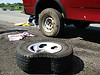 flat tire on an overland trip